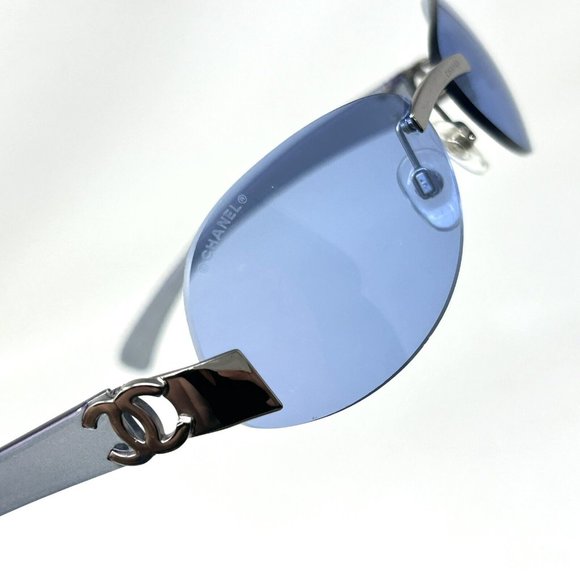 Vintage Chanel Sunglasses rimless 4037 168/ 72 Blue  Iridium Temples 59 [] 15 - Picture 11 of 14